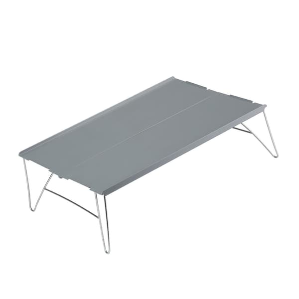 Bärbart hopfällbart utomhusbord i aluminiumlegering, mini lätt picknickbord för camping BBQ grå