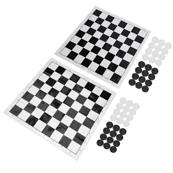 2Set Internationella set med plastfilm schackbräde Set