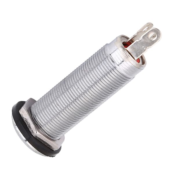 Gevind Cylinder Output Jack Stik Stikforbindelse 1/4 tomme til Elektrisk Guitar Bas Sølv