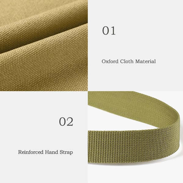 Camping Oppbevaringspose Stor Kapasitet Multifunksjonell Sammenleggbar Utility Tote Bag for Piknik Reise Bil Khaki