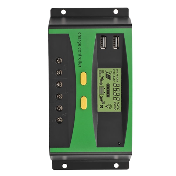Solcelleladningsregulator Automatisk Genkendelse LCD-skærm Strømvisning Intelligent Solregulator 12V 24V 50A
