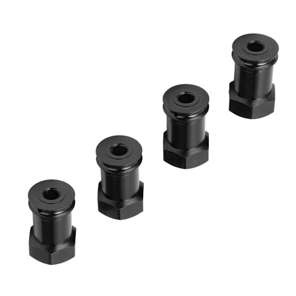 4 stk. 12 mm RC Aluminium Hjul Hex Hub 15 mm Offset Forlænger Hex Drev Adapter Kobling til TRAXXAS MINI E REVO 1/16 RC Bil Sort