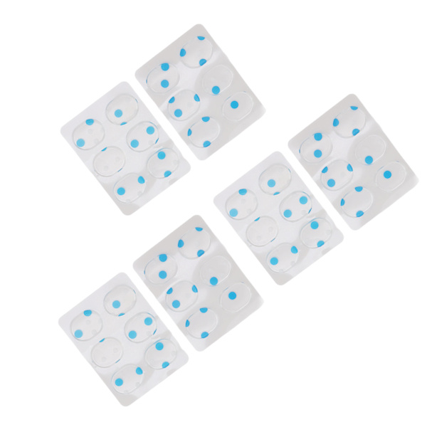 36 st Trumdämpare Gels Silikon Gel Pads Mjuka Trumdämpare för Trummor Cymbaler Tonkontroll Blå Vita Prickar
