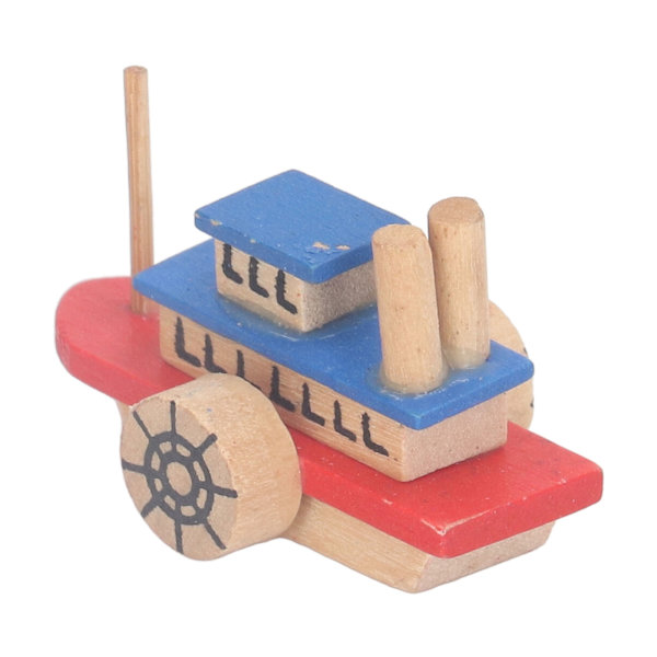 Miniatyr dukkehusbåt 1/12 skala Mini middelhavs fiskebåtmodell for dukkehusdekorasjon