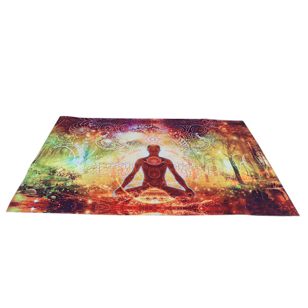 Skov Yoga Baggrundsmønster Gobelin Vægophæng Væg Tæppe til Hjemmeindretning 150x150cm