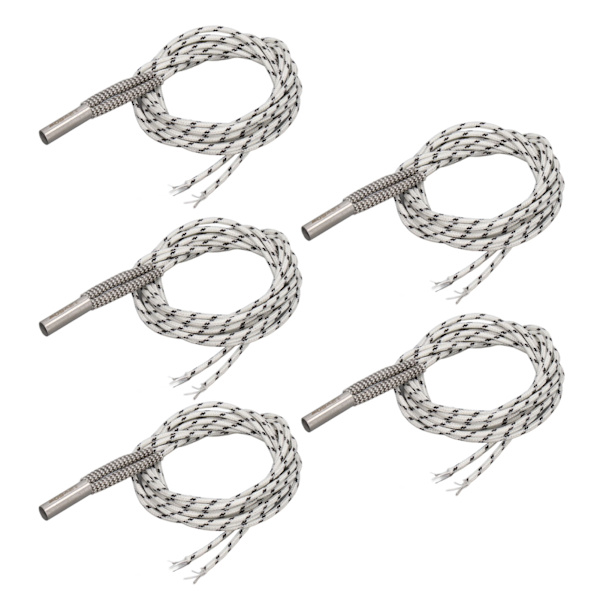 5 stk 3D-skriver varmeelement 50W rustfritt stål hode nikkel krom tråd 3D-skriver varmeelement patronvarmer 1m/39.4in DC12V