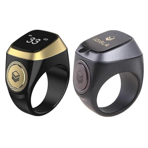 iQibla Zikr 1 Lite för Smart Counter Bärbar Ring Digital Tasbeeh Böne Påminnelse Black