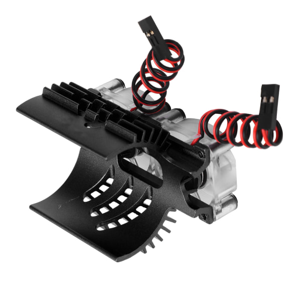 Dobbel Vifte Motor Kjøleradiator Twin Vifter Motor Kjøleribbe 40‑42mm for 1/8 RC Bil Svart