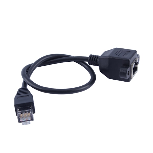 30 cm:n RJ45 uros-naaras ruuvipaneelikiinnitys LAN Ethernet -verkkojatkokaapeli