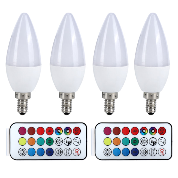 3W RGB fargeskiftende stearinlys pære med fjernkontroll for hjemmedekorasjon 85265V(E14 RGbPure White 6000K)