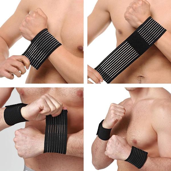 2 stk håndleddsstøtte Håndleddsbind for menn og kvinner Håndstøttebånd Armbånd for vektløfting Tennis Fitness