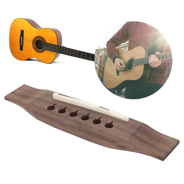 Rosewood Bridge Bone Nut Saddle 6 stk. strengpinne akustisk gitartilbehør (palisanderfarge)