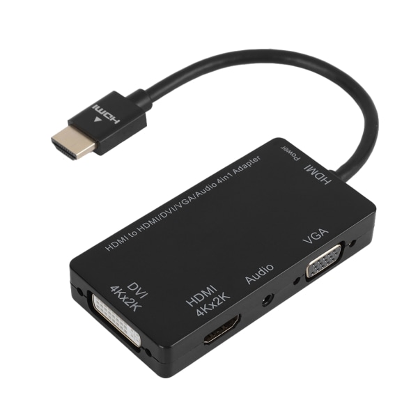 CableDeconn HDMI–DVI 4K/VGA/HDMI 4K/Audio 4-in-1 -sovitinmuunninkaapeli PC:lle/puhelimelle