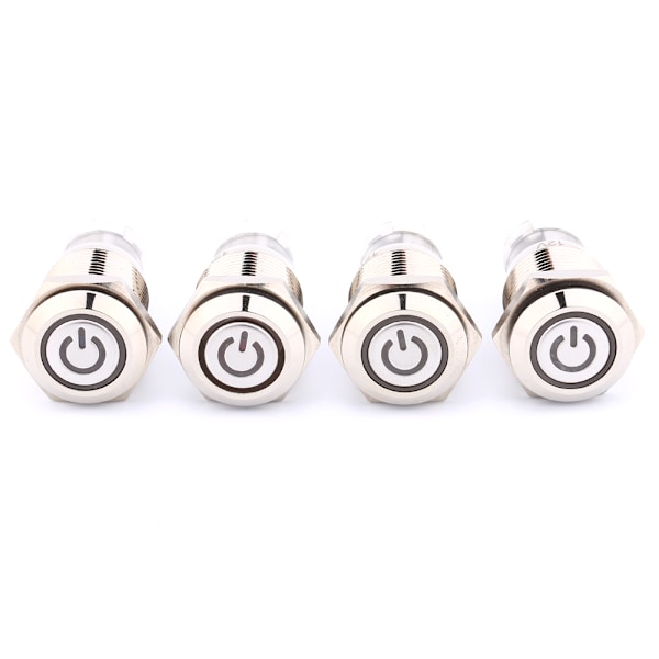 1 styck 16mm 1NO 1NC Anslutning 12V Metall LED Vippströmbrytare Låsande Tryckknapp