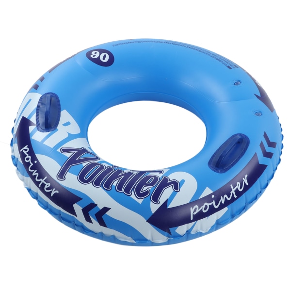 Oppblåsbar svømmering fortykket PVC lekkasjesikker dobbeltventil svømmerør med håndtak for bassenger Badekar Strender Blå