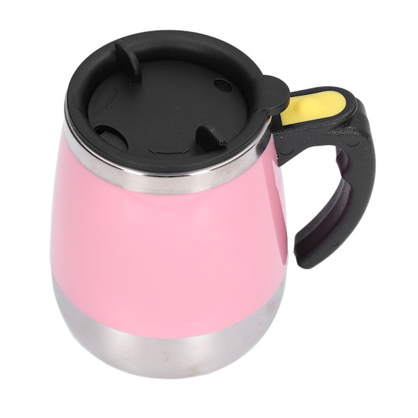 Självrörande mugg Automatisk blandning Magnetisk mugg Rostfritt stål Kaffe kopp för drycker Te Varm choklad MjölkRosa