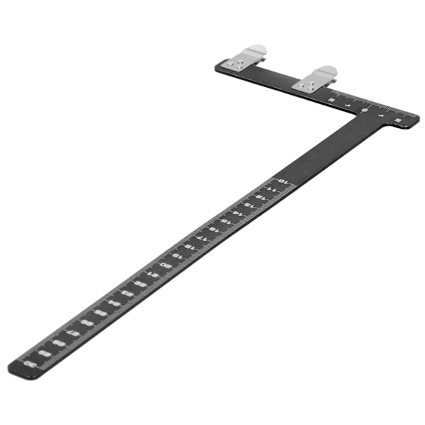 Justeringsbue L Form Korde Avstand Firkantet linjal Aluminiumslegering Måleverktøy Svart