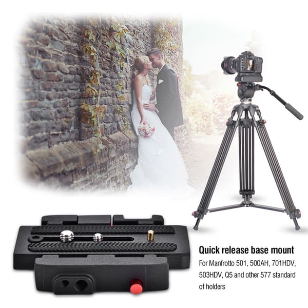 Hurtigudløserbundplade til Manfrotto 500 AH 701 503 HDV 577