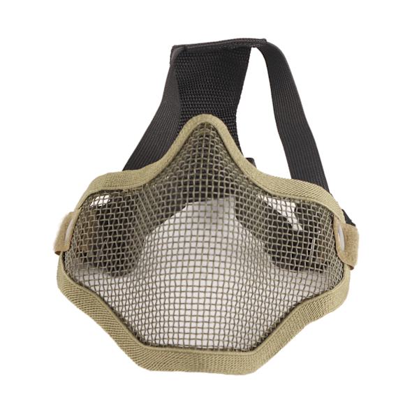 Halv ansiktsmask Skyddande stålmask Sval design 54 till 62 cm Huvudskydd för utomhusaktiviteter Grön