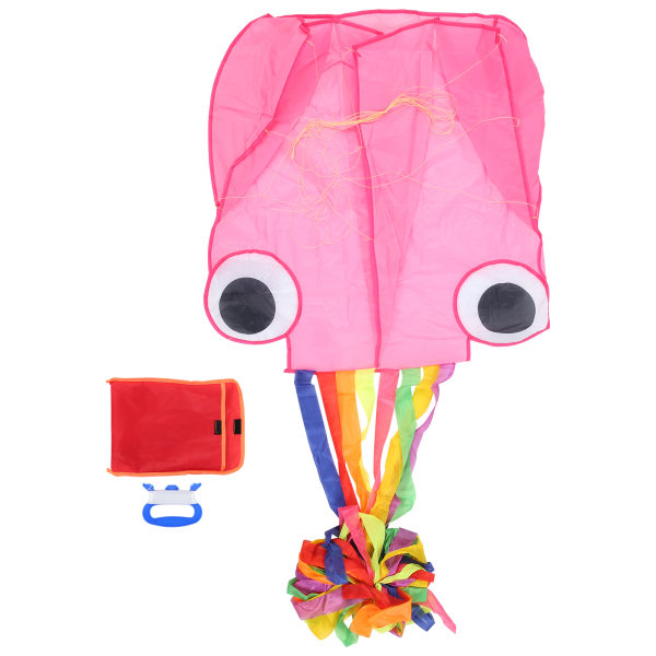 Outdoor Soft Octopus Single Line Kite Animal Shape Kite 4 metriä 30m Kite LinePink värikäs häntä