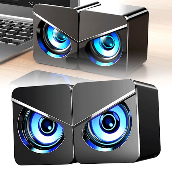 1 par stationär datorhögtalare Multifunktion Snygg Stark bas 4D Stereoljud USB trådbunden högtalare för hemmet