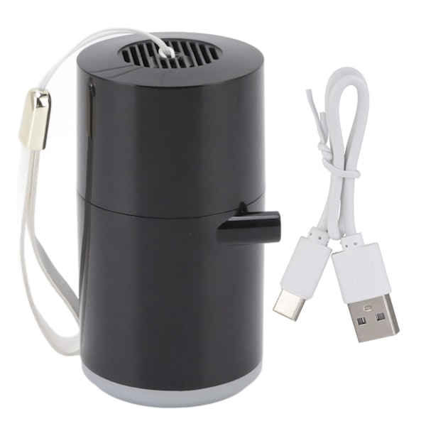 Elektrisk vakuumpumpe USB-lading oppblåsbar pumpe med 4 lysutstyr for utendørs camping svart