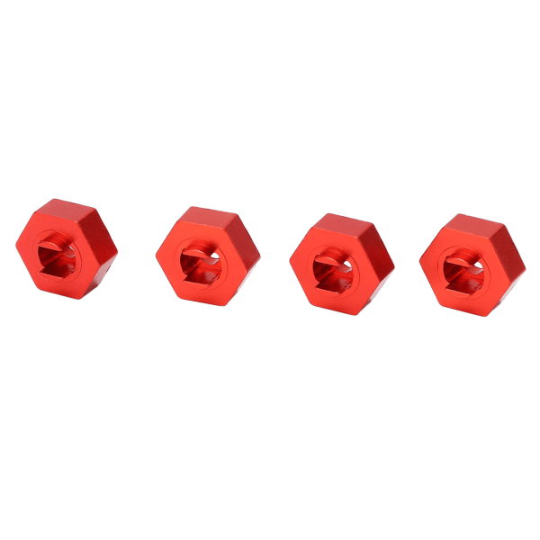 4 stk 12 mm Hjul Hex Hub Drive Adapter Aluminiumslegering RC-tilbehør for Traxxas LaTrax 1/18 RC Car Red