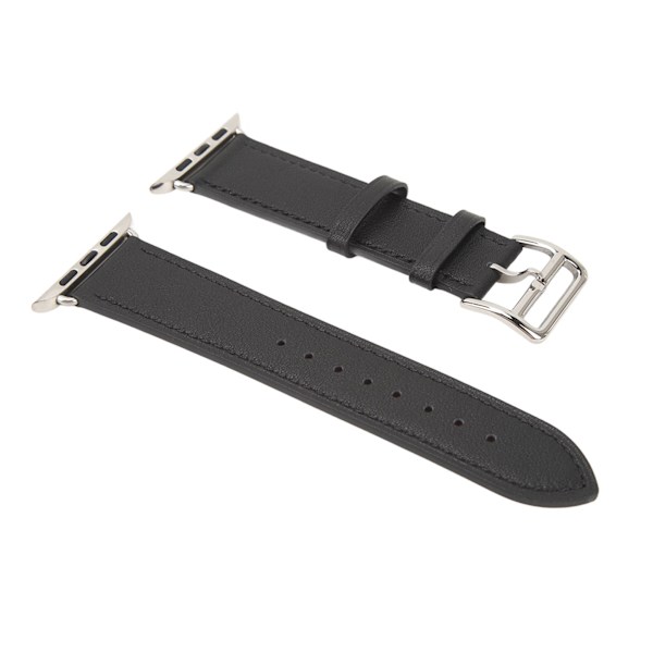 Smart Watch Watch Klockarmband Läder Smart Watch Tillbehör för IOS Watch Series SE 8 7 6 5 4 3 2 1 42mm 44mm 45mm Svart