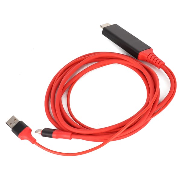 TypeC til High Definition Multimedia Interface Adapterkabel USB 3.1 Telefon til TV Opladningskabel (Rød)