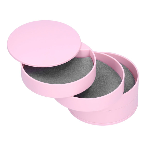MultiLayer Smykkeæske Støvfri Roterende Opbevaringsbeholder Organizer til Smykker (Pink 4-Lag)