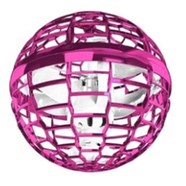 Flyvende bold legetøj farverigt lys USB opladning intelligent sensor plast roterende flyvende bold globe lilla pink