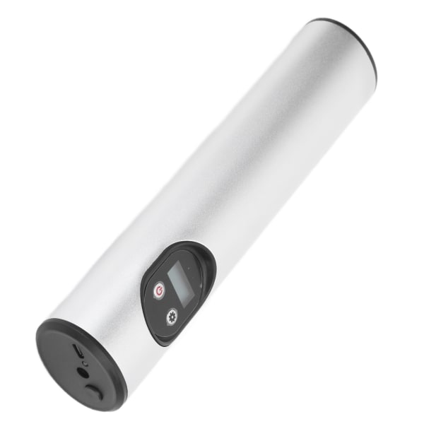 Ledningsfri Luftpumpe Bærbar Multifunktionel Genopladelig Digital Display Belysning Inflator Sølv