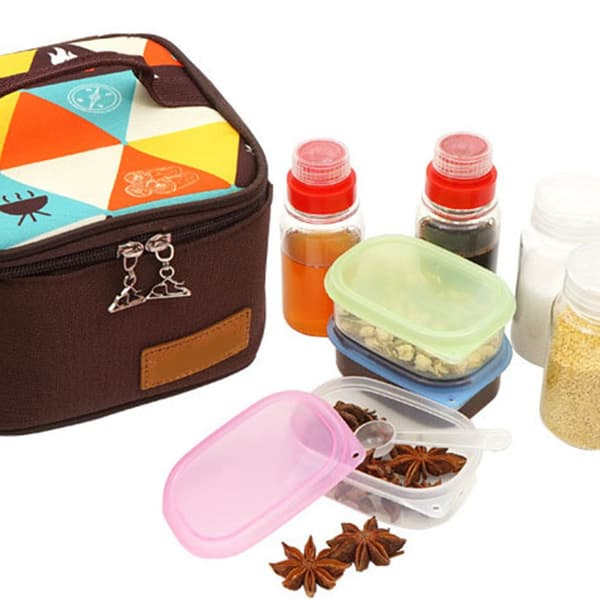 10 st kryddflaskset bärbar utomhusgrill salt pepparpulver picknick kryddlåda 1 set