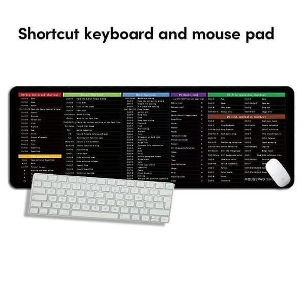 Hurtigtaster Musematte Tastaturmatte Kraftig Gummibase English 3