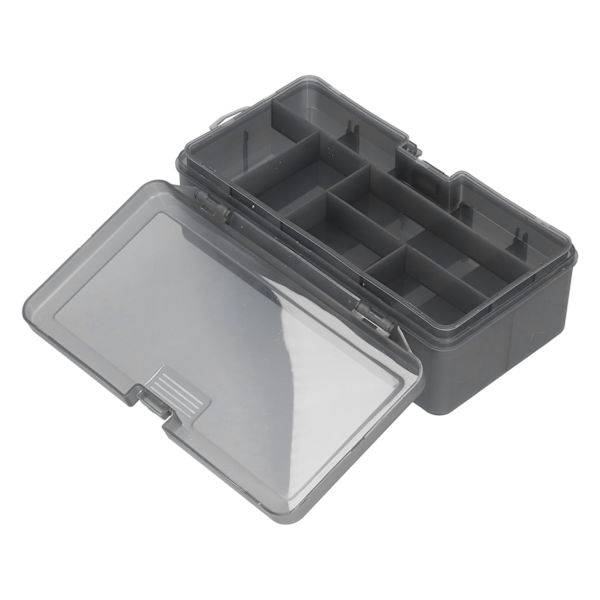 Bärbar fiskeredskap låda Plast dubbla lager lockkrok beteslåda Organizer case