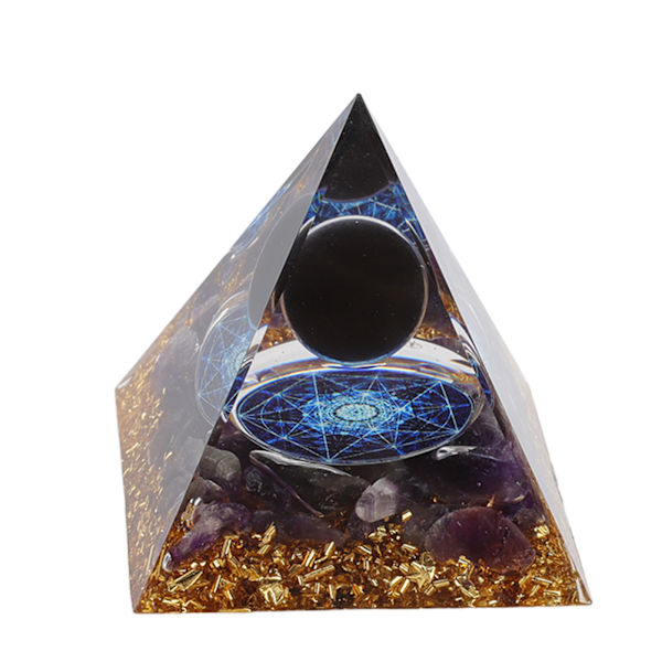 6CM Orgonpyramid Exquisit Läkande Energiserad Chakrapyramid Dekorativ Prydnad för Kontor Sovrum