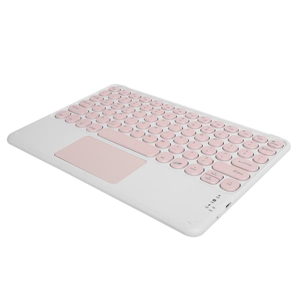 Bluetooth Tastatur Touchpad Rund Tastehætte Ergonomisk Design Stabil Forbindelse 10in Pink