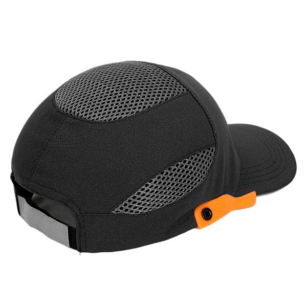 Stötskydd Baseball Hjälm med Topp Andningsbar Skyddande Justerbar för Sport Arbete Svart med Orange Kant