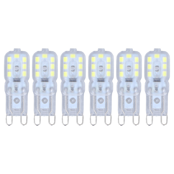 G9 pære dæmpbar øjenbeskyttelse energibesparende 14 LED'er 3W lyspære til lysekrone bordlampe 6 stk varmt lys 220V