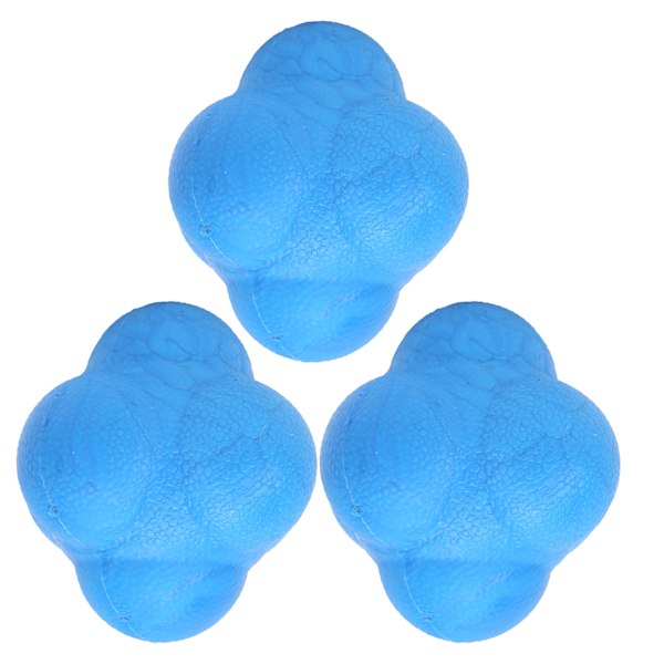 3st Hex Bounce Reaction Ball TPR Coordination Reflex Exercise Sport Fitness Training Ball Blå