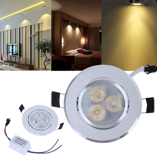 9W LED Indbygget Loftslampe Downlight Justerbar Dæmpbar Spotlight Lampe til Hotel Smykkeskabe