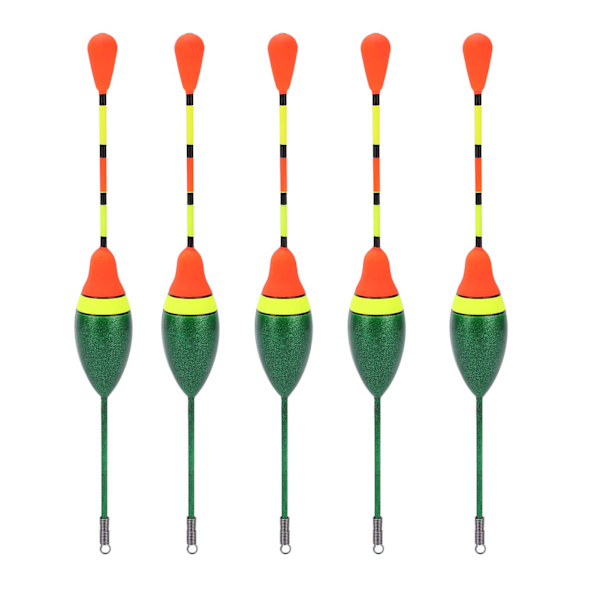 5st Fiskeflöten Bobbers Hög Känslighet Plastfjäder Oval Stick Slip Flöten Fisketillbehör