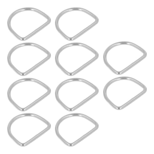 10st 316 rostfritt stål D-ringar 3mm sömlös svetsning halvrunda ringar Surfbräda Kajaktillbehör 15x12x3MM