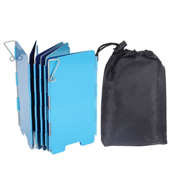 Vikbar Camping Spis Vindruta 9 Plåtar Aluminium Utomhus Camping Spis Vindskydd för Camping Picknick Backpacking