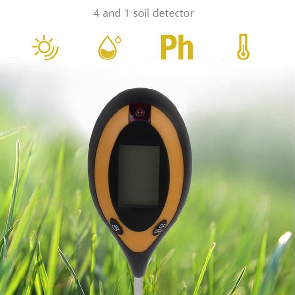 Jordtester PH-måler Fugtighedsbelysning Temperatursensor LED-display til have engelsk