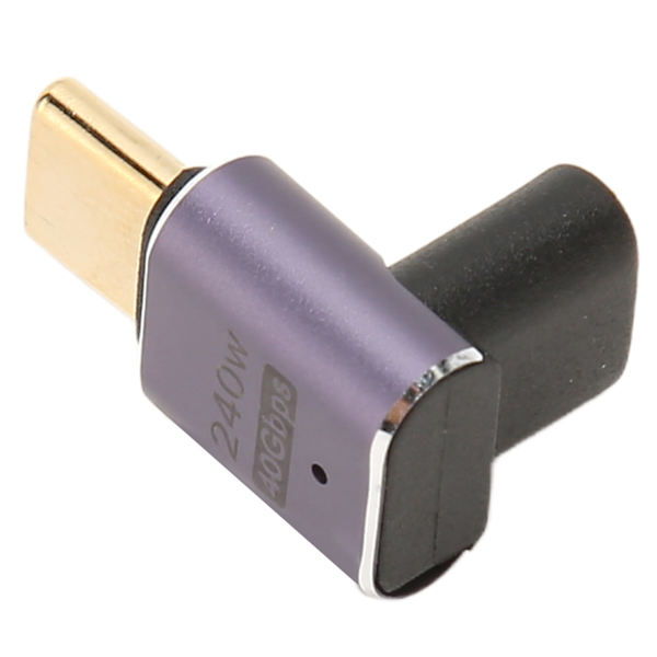 USB C oikeakulmasovitin naaras-uros 40Gbps PD240W lataus 8K 60Hz Middle Bend Type C 4.0 sovitin PC-puhelimeen