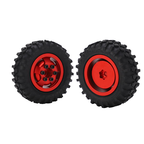 2 stk/sett 55 mm Metallfelger Dekksett for AXIAL SCX24 1/24 RC Bilfelg Gummidekk Rød
