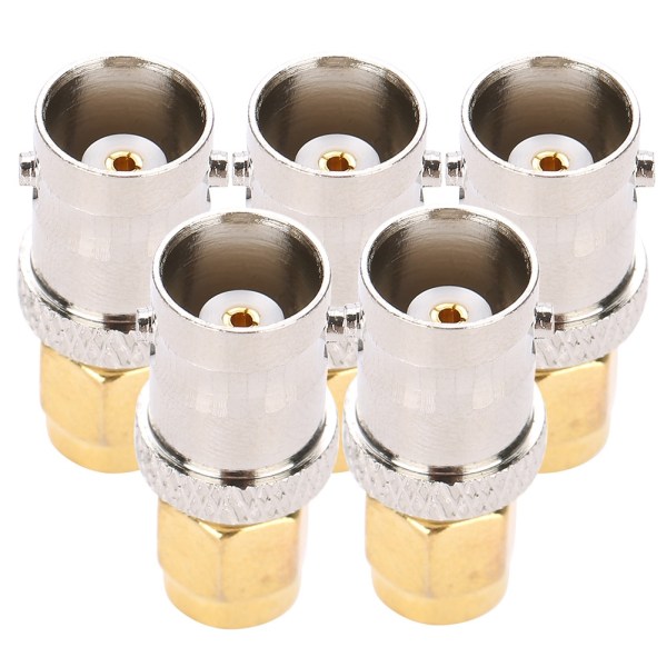 5 STK Alle kobber radiofrekvensadapter SMA-BNC RF Adapter SMA hanstik til BNC hunstik