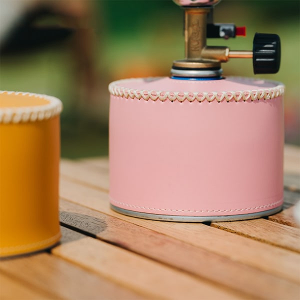 Gasbehållare Cover Portabelt PU-läder cover för utomhuscampingtillbehör Rosa