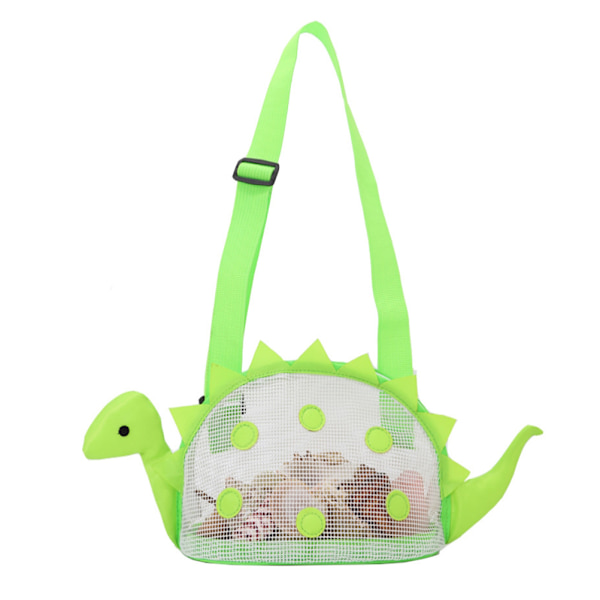 Dinosaur Mesh Strandveske for Barn Skjell Samle Totes Bærbar Strand Holding Bag for Gutter og Jenter
